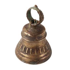 Cloche à main en laiton doré de conception antique pour tenture murale de temple - Product Image 3