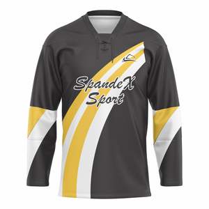 Maillots de hockey sur glace 100 % polyester, couture de qualité, fabrication directe en usine, expédition internationale, vêtements de hockey personnalisés pour équipe - Product Image 2