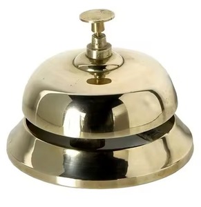 Cloche de table décorative et cloche de comptoir d'hôtel avec finition en laiton antique, cloche de service - Product Image 4