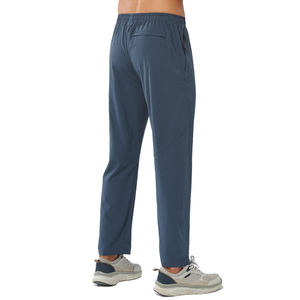 ผ้าย้อมสีพื้นสำหรับผู้ชายกางเกงผ้าถักแบบลำลองมีกระเป๋า - Product Image 6