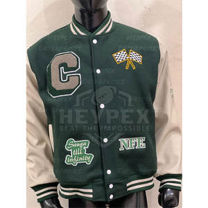 Vente en gros de vestes d'université pour hommes grande taille avec logo personnalisé veste d'université Letterman unie pour l'hiver style High Street - Product Image 3