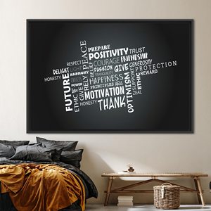 Inspirational Printed Canvas: Elevate Your Space with Positivity Art,1P:Black <b>Framed</b> - Product Image 1