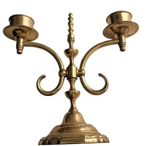 Soporte de vela pequeño de latón antiguo, centro de mesa hecho a mano para Navidad y otra decoración festiva para el hogar - Product Image 3