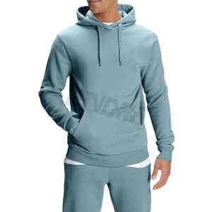 Winter Fleece Mens Tracksuit Set 100 Percent Cotton <b>Thermal</b> Sweatpants and Hoodie Custom Logo Jogging Training Suit - Product Image 2