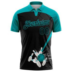 Camiseta Deportiva Casual para Hombre, Sublimada y Personalizada, 2026, 100% Poliéster Transpirable, Manga Corta, Estilo Bowling - Product Image 3