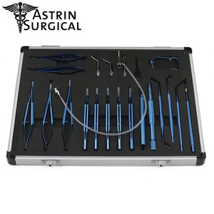 Juego de instrumentos quirúrgicos oftálmicos manuales de acero inoxidable de 21 piezas Kit de cataratas de incisión de titanio Estándar de seguridad-MOL - Product Image 1