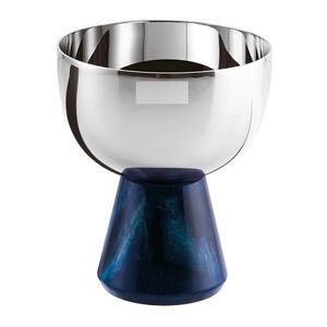 Bol Unique avec support en métal et résine pour la maison, décoration de Table d'hôtel, couleur argent et bleu, bols à fruits secs, fournitures d'hôtel - Product Image 5