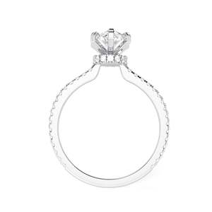 1.50 ctBague de fiançailles solitaire en diamant taillé Marquise avec accents pour femme - Product Image 6