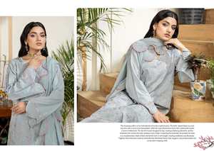 Costumes Shalwar Kameez pakistanais élégants de haute qualité, de la marque Riaz Arts, pour femmes, 100% coton, grande taille, broderie unie - Product Image 2