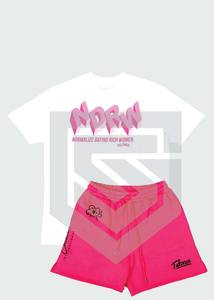 Ensemble court deux pièces personnalisé survêtement décontracté respirant personnalisé Streetwear T-shirts et shorts tenues en tissu pour hommes - Product Image 6