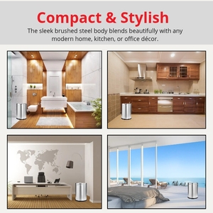 Poubelle de haute qualité pour la maison cuisine salle de bain salle de bain et bureaux poubelle pivotante en acier inoxydable avec couvercle poubelles - Product Image 3