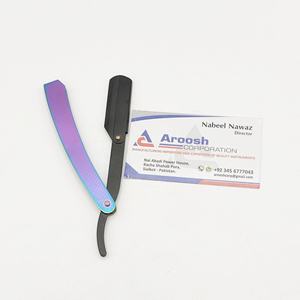 Rasoirs professionnels en acier inoxydable noir et arc-en-ciel de haute qualité Logo personnalisé Rasoir droit multi-usage pour le visage et le corps - Product Image 1