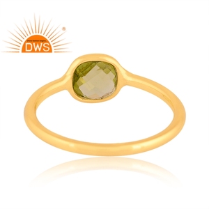 Best Quality Sterling Silver 18K Gold Plated Natural <b>Peridot</b> Gemstone Stackable <b>Ring</b> Demi Fine Jewelry Manufacturer - Product Image 4
