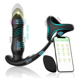 Plug anal sans fil télécommandé avec application, triple anneaux, double vibration, fonction d'étirement - Product Image 1