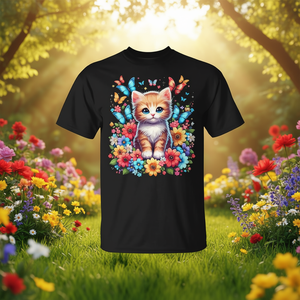 เสื้อยืดลายดอกไม้สำหรับคนรักแมว รุ่นคิตเทนแคท ลัฟเวอร์ เหมาะสำหรับคนรักแมว เสื้อผ้าแฟชั่นสำหรับคนรักแมว - Product Image 3