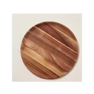 Assiette ronde en bois d'acacia personnalisée faite à la main en toute sécurité par l'artisanat en croissant - Product Image 3