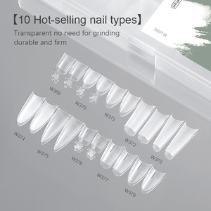 MrNail ultrafino 360 unids/caja <span class=keywords><strong>media</strong></span> <span class=keywords><strong>luna</strong></span> prensa <span class=keywords><strong>uñas</strong></span> claro patrón cuadrado estilo francés puntas de extensión patrón de almendra para dedos - Product Image 2
