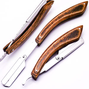 Rasoir de coiffeur à lame en acier inoxydable personnalisable avec manche en palissandre pour usage personnel et professionnel - Product Image 1