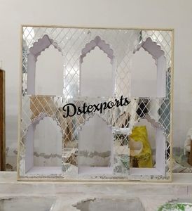 Toile de fond de réception sur le thème du miroir pour la scène musulmane Walima DST Exports Elégant UK Wedding Event Stage Decor Panneau mural arrière en bois - Product Image 5