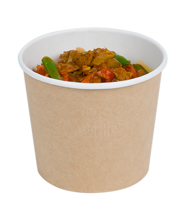 Wholesale 500ml Kraft Paper Food Round <b>Bowl</b> Stackable Sealable Greaseproof Container for Hot and cold products custom Logo - Product Image 1