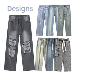 กางเกงยีนส์ผู้ชายสั่งทำ กางเกงยีนส์ผู้ชายขายส่ง เสื้อผ้าผู้ชาย กางเกงยีนส์ผ้าฝ้าย กางเกงยีนส์เดนิม กางเกงยีนส์ผู้ชาย กางเกงยีนส์ผู้หญิง มีกระเป๋าข้าง - Product Image 1