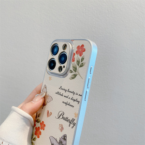 Funda de Teléfono con Diseño de Flores Estética de Moda Coreana para iPhone 16 Pro <span class=keywords><strong>Max</strong></span> 15 14 13, Funda Protectora a Prueba de Golpes con Diseño de Mariposa - Product Image 3