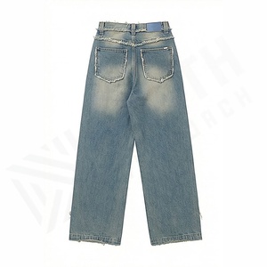 <b>Men's</b> <b>Loose</b> Printed Street Style Straight Jeans Wholesale Manufacturers Factory Customized Casual Wide Customized Color <b>Trousers</b> - Product Image 2