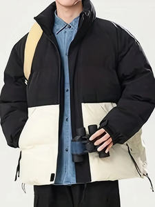 2024 sur mesure hommes de haute qualité imperméable hiver manteau à capuche bouffant veste Polyester fourrure décoration plaine solide tricoté - Product Image 2