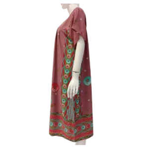 Robe d'été super confortable pour femmes avec boutons à l'avant doux grande taille Daster vêtements de nuit pour un usage quotidien vente en gros - Product Image 3