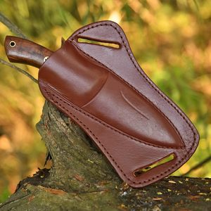 Fourreau en cuir Damas pleine soie OEM Couteau de chasse d'extérieur Couteau de camping Cowboy de survie avec lame fixe personnalisable - Product Image 5
