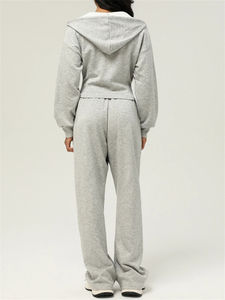 Conjunto Deportivo de Dos Piezas para Mujer, Invierno, Grueso, Transpirable, de Poliéster/Algodón, Shorts y Pantalones Deportivos - Product Image 5