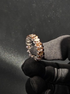 <b>Diamond</b> <b>Ring</b> 14K 18K White Gold Lab Grown <b>Diamond</b> Oval Eternity <b>Ring</b> for Women Brown <b>Diamond</b> Bridal Wedding Fine Jewelry Gift - Product Image 3