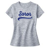 T-shirt Sororité Zeta Phi Beta Gris chiné, inspiré des fondateurs de 1920, motif grec, motif diamants estival, en coton premium écologique, classique