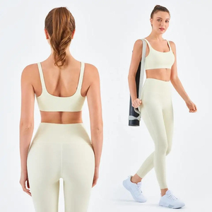 Ensemble de soutien-gorge de sport et de leggings à impression par transfert thermique pour femmes, vêtements de sport, matière nylon et élasthanne de haute qualité, ensembles de yoga sans couture - Product Image 6