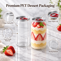 Boîtes en plastique PET jetables de qualité alimentaire avec logo personnalisé en gros, couvercle facile à ouvrir pour l'emballage de desserts et de gâteaux