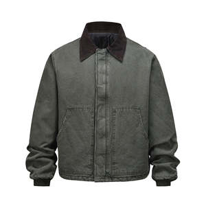 Blouson Bomber Detroit pour Homme en Toile, Col Montant, Marque Personnalisée, Étiquette Privée, Vêtement de Travail pour Ouvrier du Bâtiment - Product Image 1