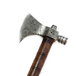 Hache en acier Damas, fabrication artisanale, motif en acier, outil professionnel de camping en plein air, avec manche en bois durable pour une utilisation en bushcraft - Product Image 5