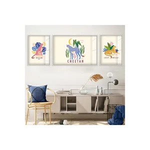 Colorido patrón abstracto moderno 3 piezas UV impresión irrompible vidrio pintura Metal enmarcado pared artes - Product Image 2