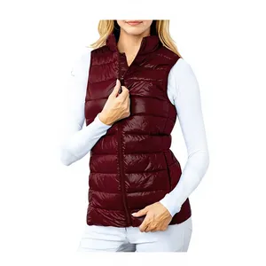 Women's Navy Comfortable Quilted Puffer Vest <b>Lightweight</b> Zip Front Polyester/Nylon High Quality Outerwear for Equestrian Use - Product Image 4