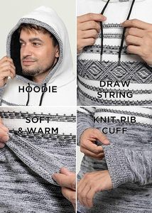 2024 automne hiver respirant hommes tricoté à capuche chandails à manches longues couleur unie pulls mode mâle chaud tricots décontracté - Product Image 6