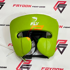 Protège-tête de boxe ouvert blanc et vert tendance 2026, personnalisable avec logo, professionnel, réglable, pour entraînement et sparring - Product Image 1