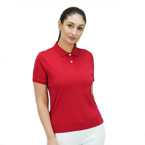 Custom Logo High Quality Breathable 100% Cotton Short Sleeve Casual Sport Slim Fit Women Polo Shirts Uniform for Wholesale - Product Image 2