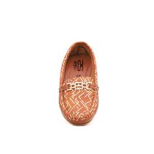 Filles Marron Casual Mocassin Chaussures KD0392 - Product Image 1