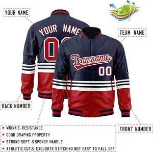 Wholesale Custom Embroidery Letterman <b>Mens</b> <b>Jacket</b> Breathable Polyester Red <b>Bomber</b> Varsity Regular Fit Long <b>Jacket</b> for <b>Men</b> - Product Image 3