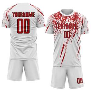 Top équipe nationale de qualité thaïlandaise vêtements personnalisés Sublimation maillot blanc entraînement en gros vêtements de sport uniforme de football - Product Image 3