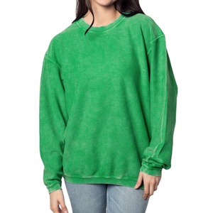 Sweat-shirts pour femmes 100% coton, coupe oversize, effet délavé, col rond côtelé, grandes tailles, MADE BY HS 2026 - Product Image 3