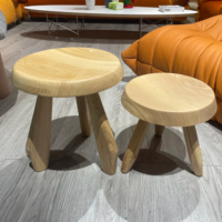 Tabouret de haute qualité Chaise pouf rond Charlotte Perriand Tabouret Meribel Tabouret