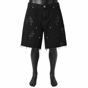 Shorts de Mezclilla Baggy de Alta Calidad para Hombre, Shorts de Mezclilla Oscuros con Bolsillos para Hombre - Product Image 1