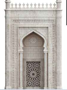 Colonne et arche en marbre blanc sculpté, design artistique, pierre naturelle, pour jardin extérieur moderne. - Product Image 2