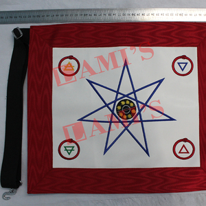 Tablier maçonnique brodé à la main de qualité fine Tablier de philosophe hermétique GOE 20e degré - Product Image 1